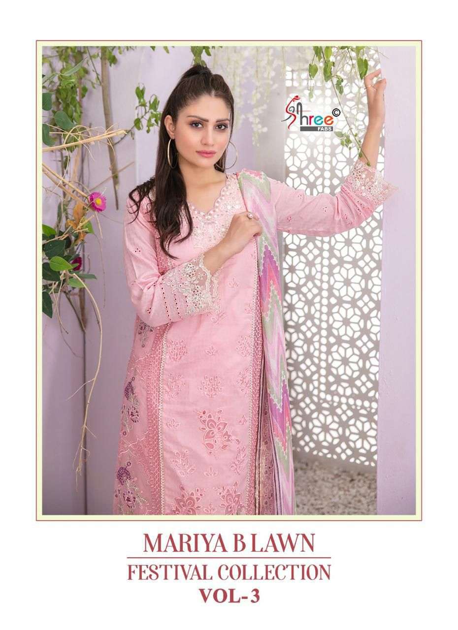 MARIYA B LAWN FESTIVAL COLLECTION VOL-2 BY SHREE FABS 3551 TO 3556 COTTON WORK PAKISTANI DRESSES