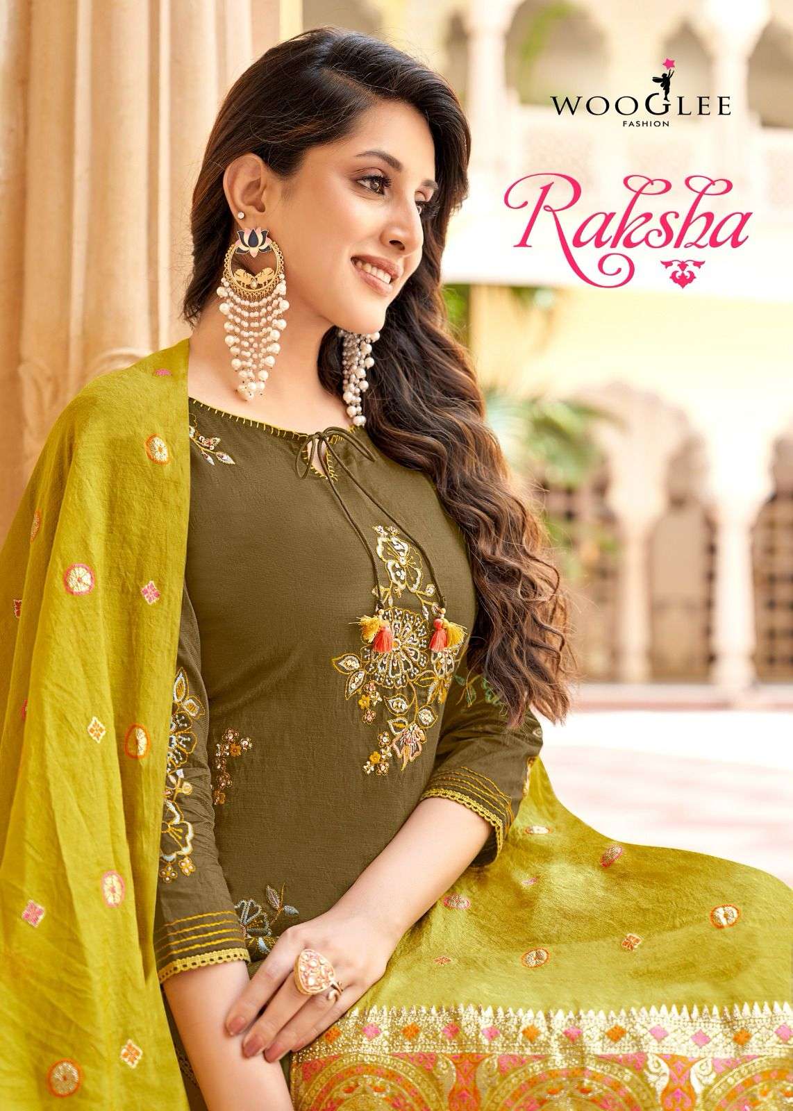 RAKSHA BY WOOGLEE 1001 TO 1006 SERIES VISCOSE THREAD HAND WORK READYMADE DRESSES