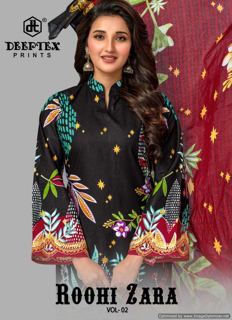 ROOHI ZARA VOL-2 BY DEEPTEX 2001 TO 2008 SERIES HEAVY LAWN POPLIN COTTON DRESSES