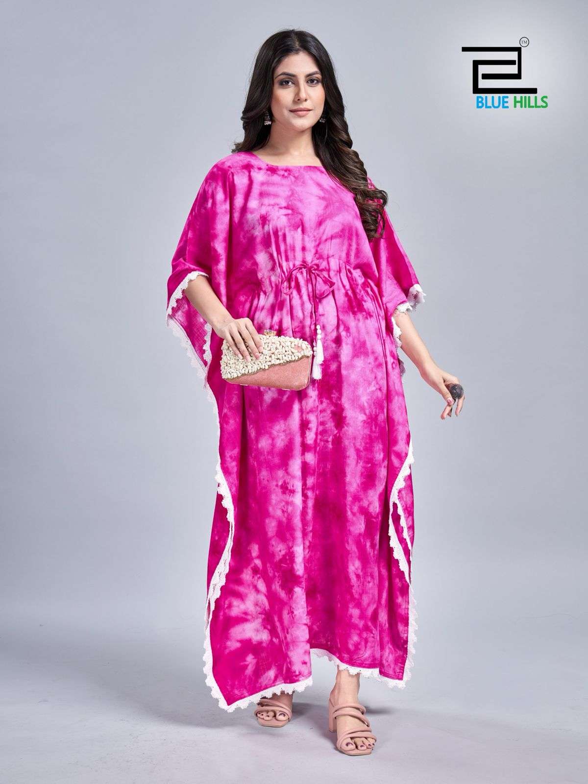 SITARE VOL-2 BY BLUE HILLS 101-A TO 101-F SERIES RAYON PRINT KAFTANS