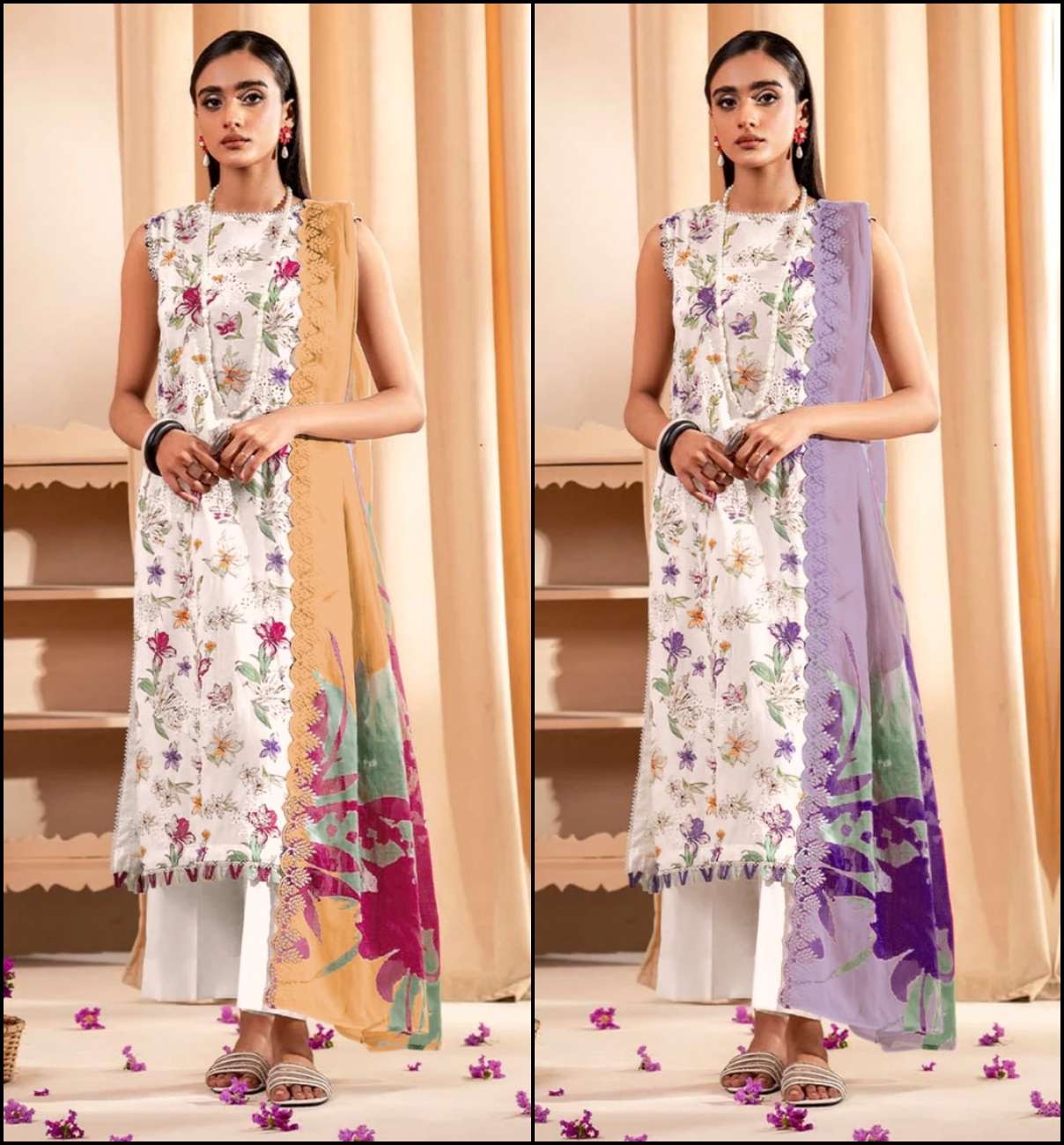 TAJ 510 & 511 HITS BY TAJ CREATION PURE COTTON PRINT WORK PAKISTANI DRESSES