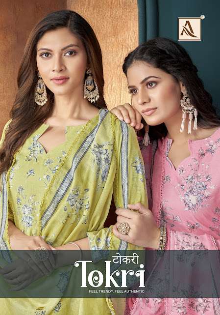 TOKRI BY ALOK SUIT 1525-001 TO 1525-006 SERIES PURE CAMBRIC COTTON PRINT WORK DRESSES