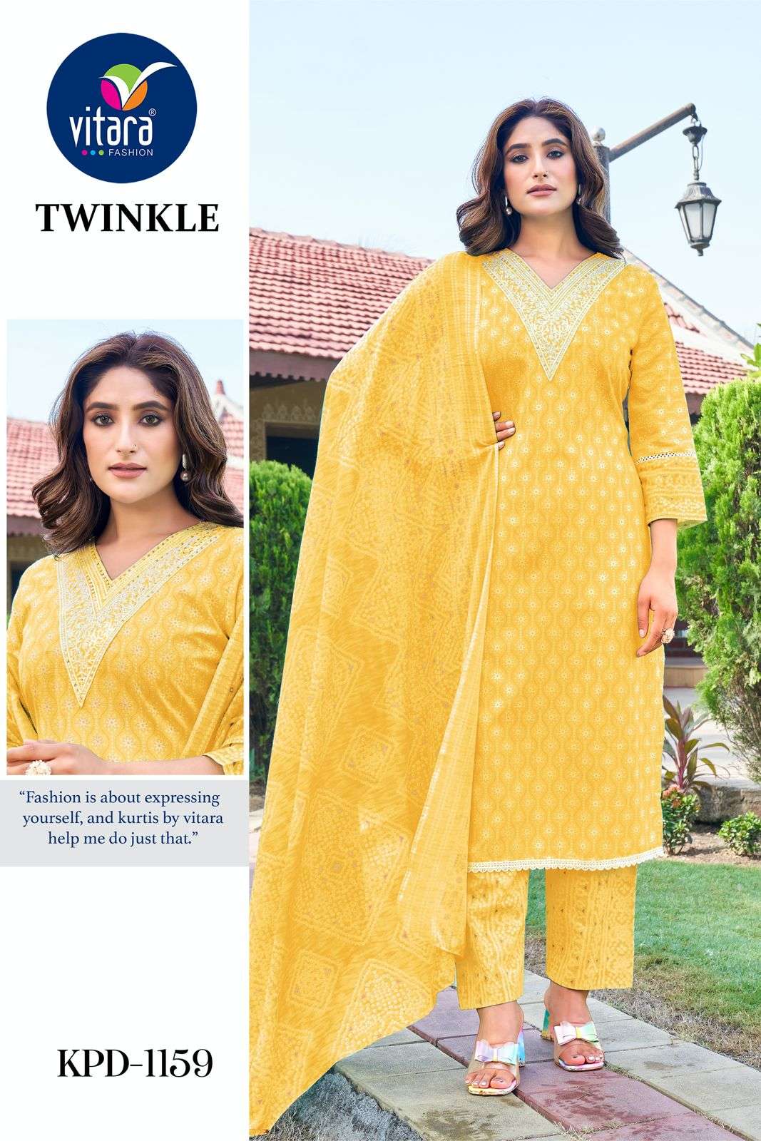 TWINKLE BY VITARA FASHION 1156 TO 1159 SERIES PURE COTTON PRINT WORK READYMADE DRESSES