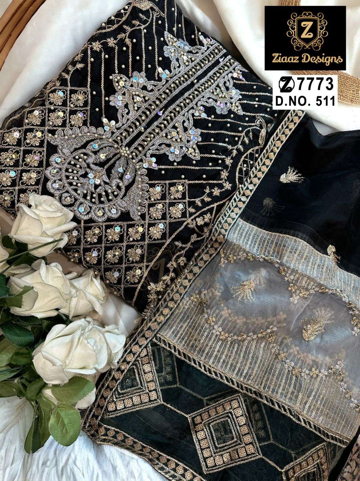 Z-508 Z-511 & Z-512 HITS BY ZIAAZ DESIGNS ORGANZA HEAVY EMBROIDERY WORK DRESSES