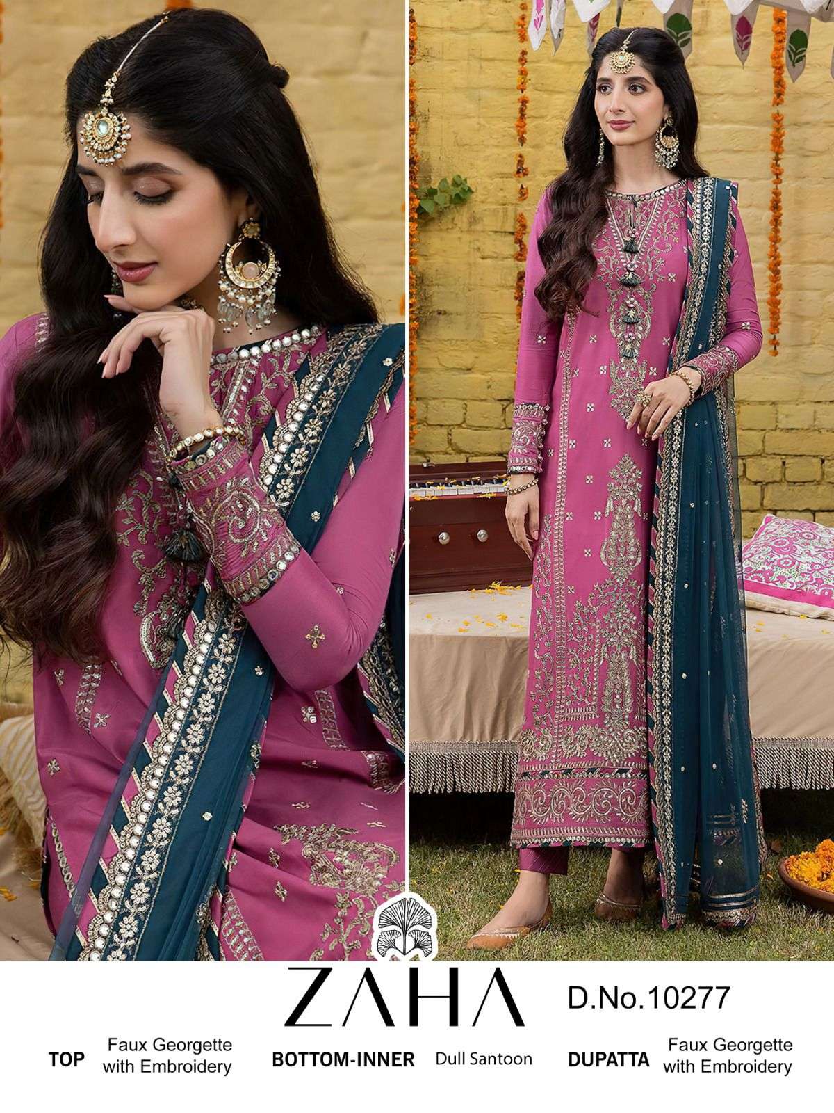 ZAHA 10277 HIT DESIGN BY ZAHA GEORGETTE HEAVY EMBROIDERY WORK PAKISTANI DRESS