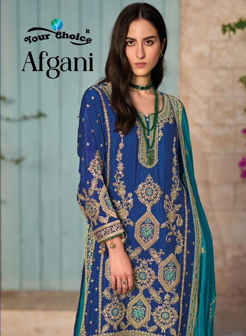 AFGANI BY YOUR CHOICE 1001 & 1002 SERIES PURE CHINON HEAVY WORK READYYMADE DRESSES