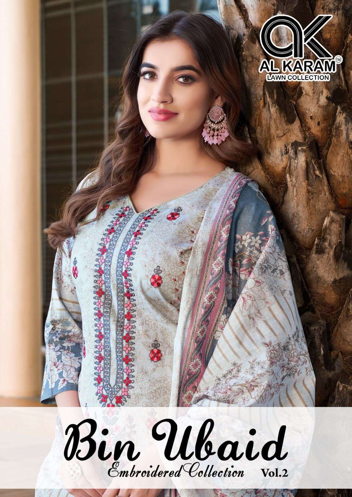 AL-UBAID VOL-2 BY AL KARAM 2001 TO 2006 SERIES CAMBRIC COTTON PRINT WORK DRESSES