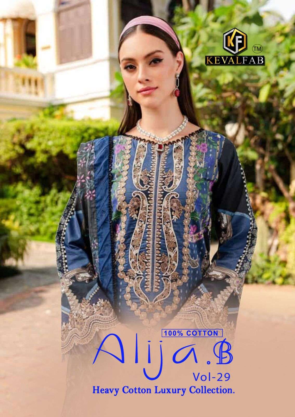 ALIJA.B VOL-29 BY KEVAL FAB 29001 TO 29006 SERIES PURE COTTON PRINT PAKISTANI DRESSES