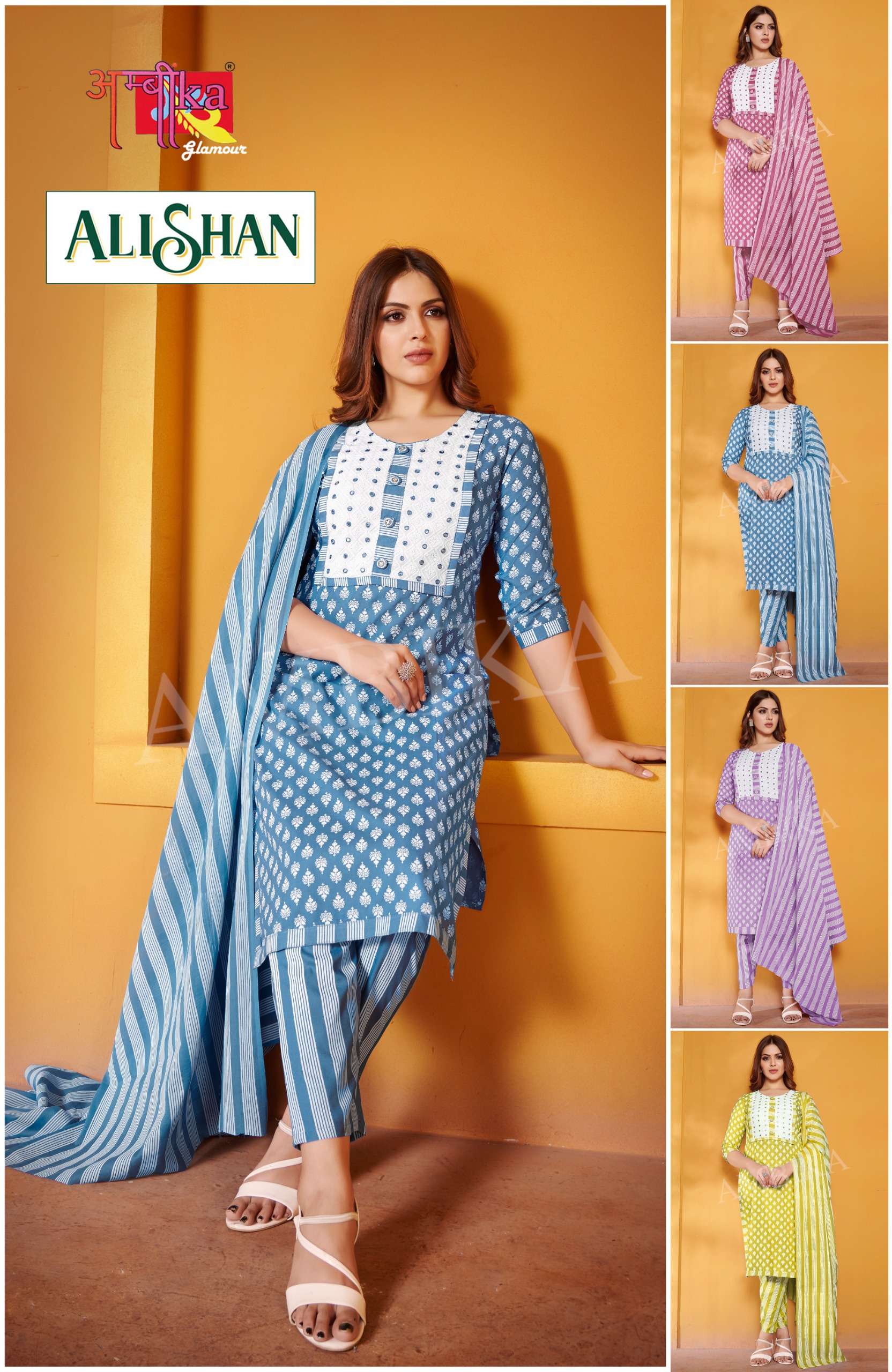 AMBIKA ALISHAN BY AQSAWHOLESALE RAYON PRINT WORK READYMADE DRESSES