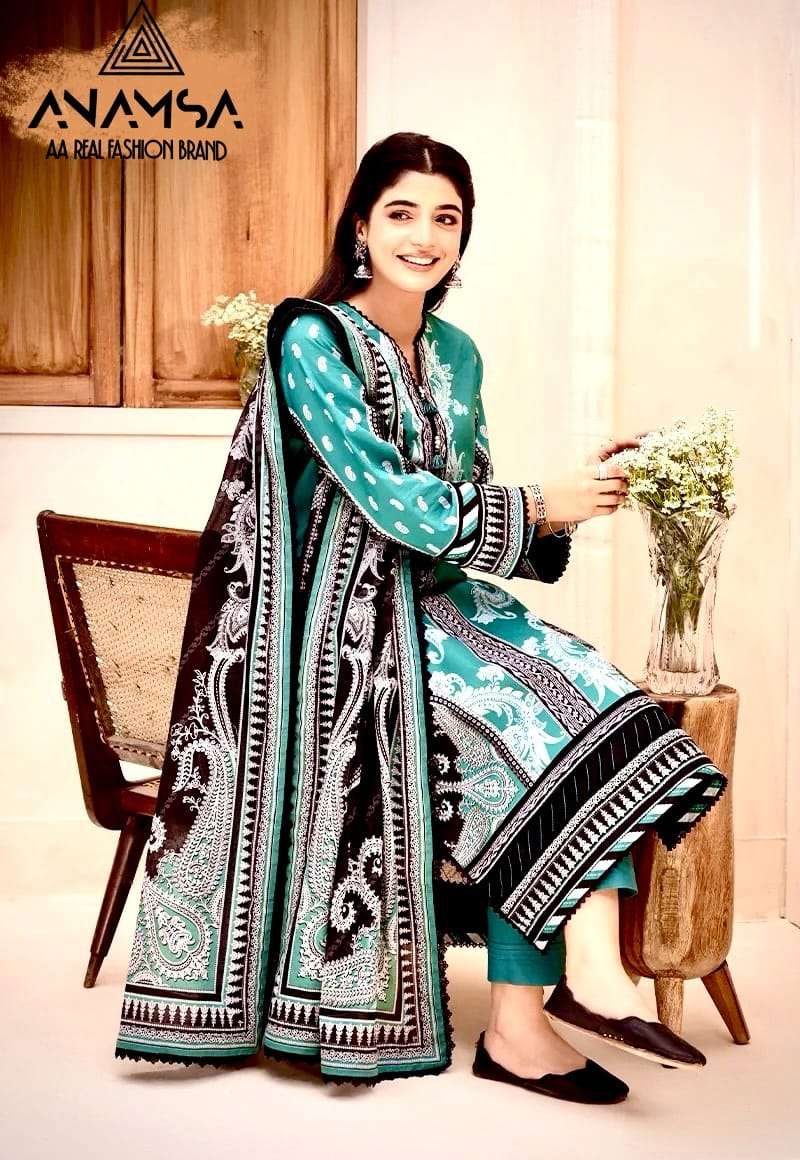 ANAMSA 453 HIT DESIGN BY ANAMSA JAAM COTTON PRINT WORK PAKISTANI DRESS