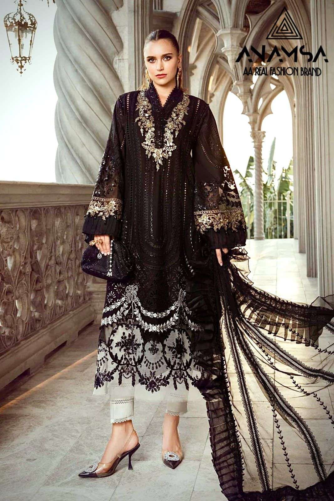 ANAMSA 459 HIT DESIGN BY ANAMSA RAYON COTTON HEAVY EMBROIDERY WORK PAKISTANI DRESS