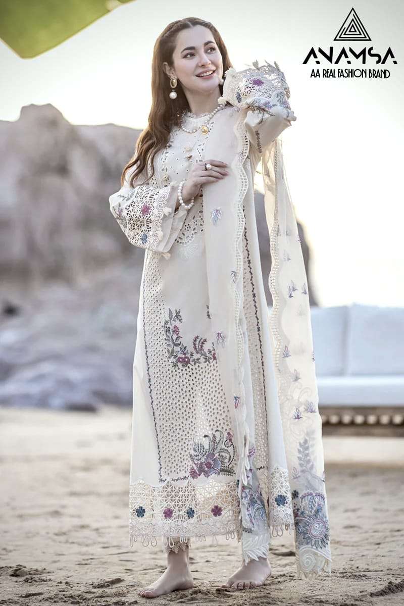 ANAMSA 460 HIT DESIGN BY ANAMSA RAYON COTTON HEAVY EMBROIDERY WORK PAKISTANI DRESS