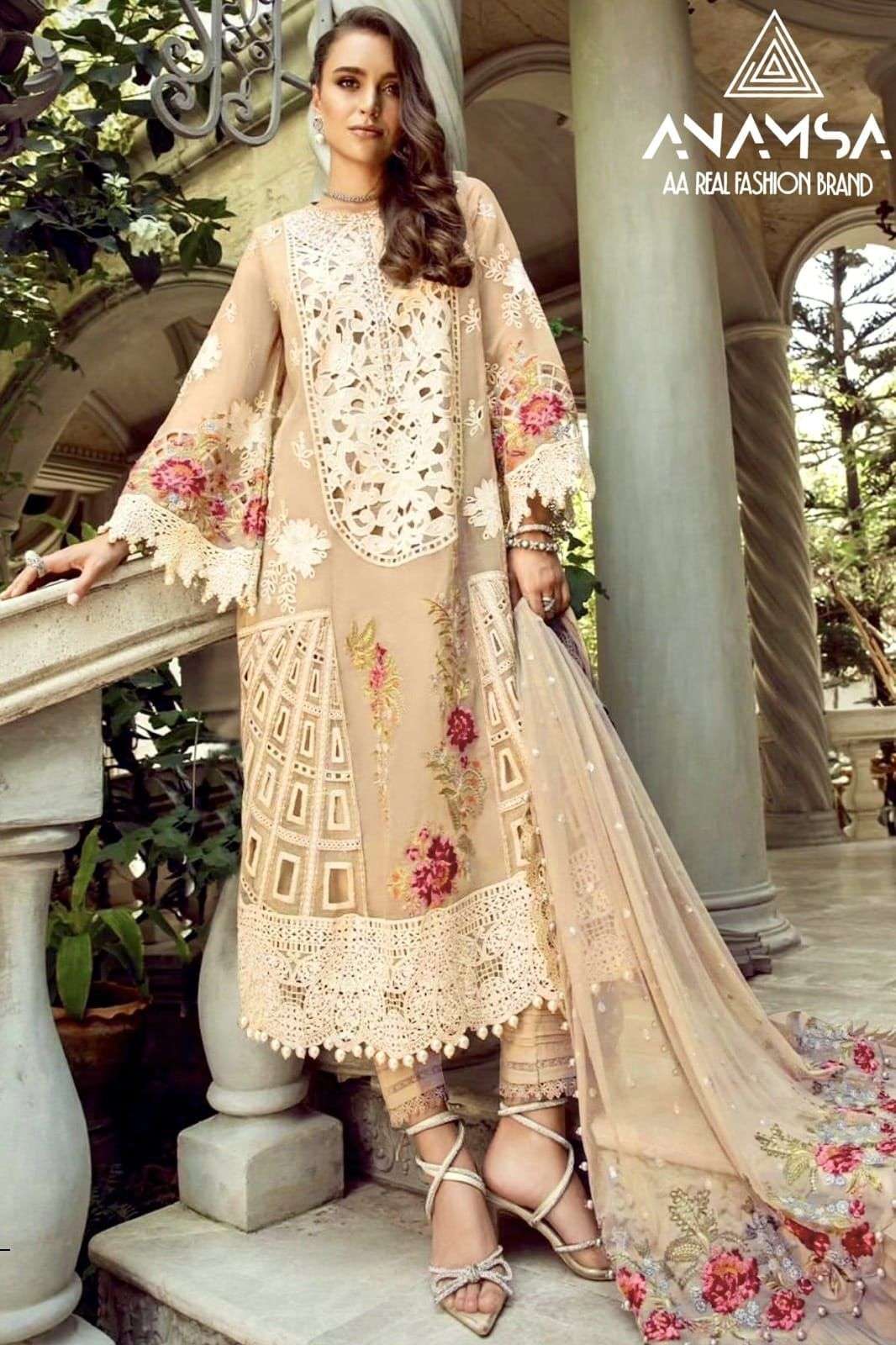 ANAMSA 462 HIT DESIGN BY ANAMSA PURE RAYON COTTON EMBROIDERY WORK DRESS