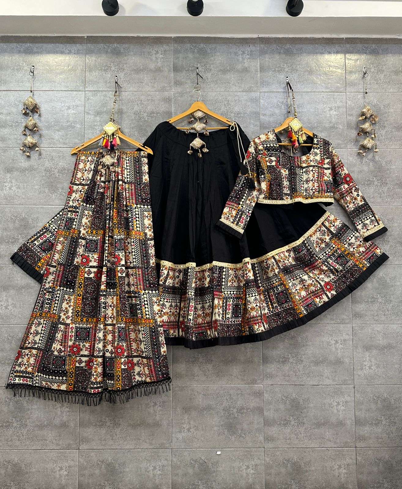 ASR-1203 COLOURS BY AQSAWHOLESALE PURE JAM COTTON PRINT WORK NAVRATRI CHANIYA CHOLIS