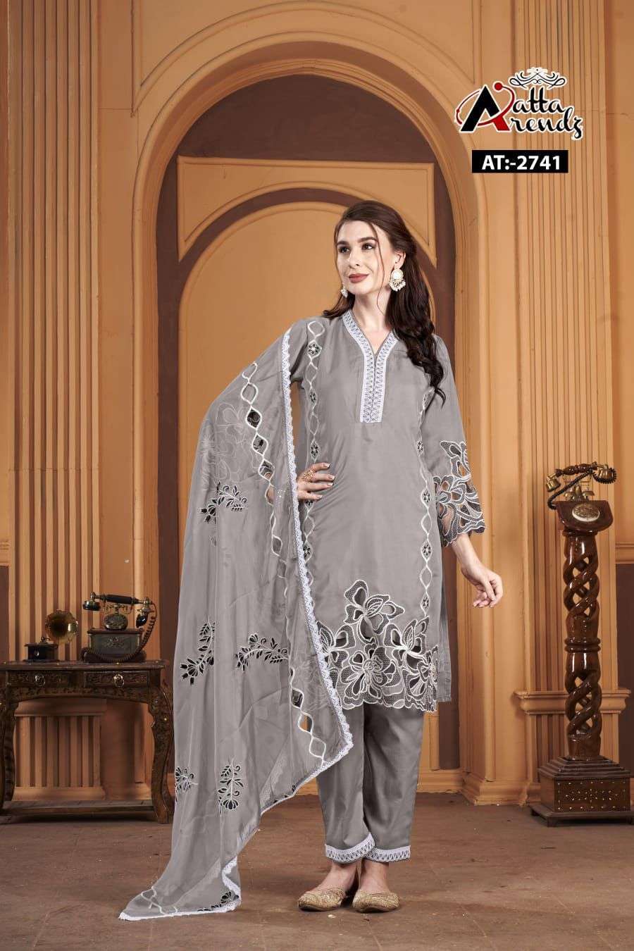 ATTA 2740 NX BY ATTA TRENDZ SOFT ORGANZA EMBROIDERY WORK READYMADE DRESSES