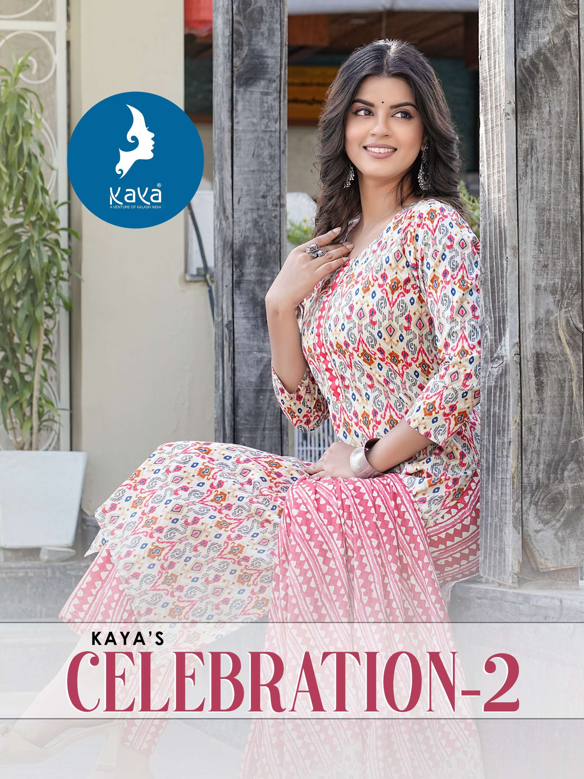 CELEBRATION VOL-2 BY KAYA 01 TO 08 SERIES PURE COTTON PRINT WORK READYMADE DRESSES