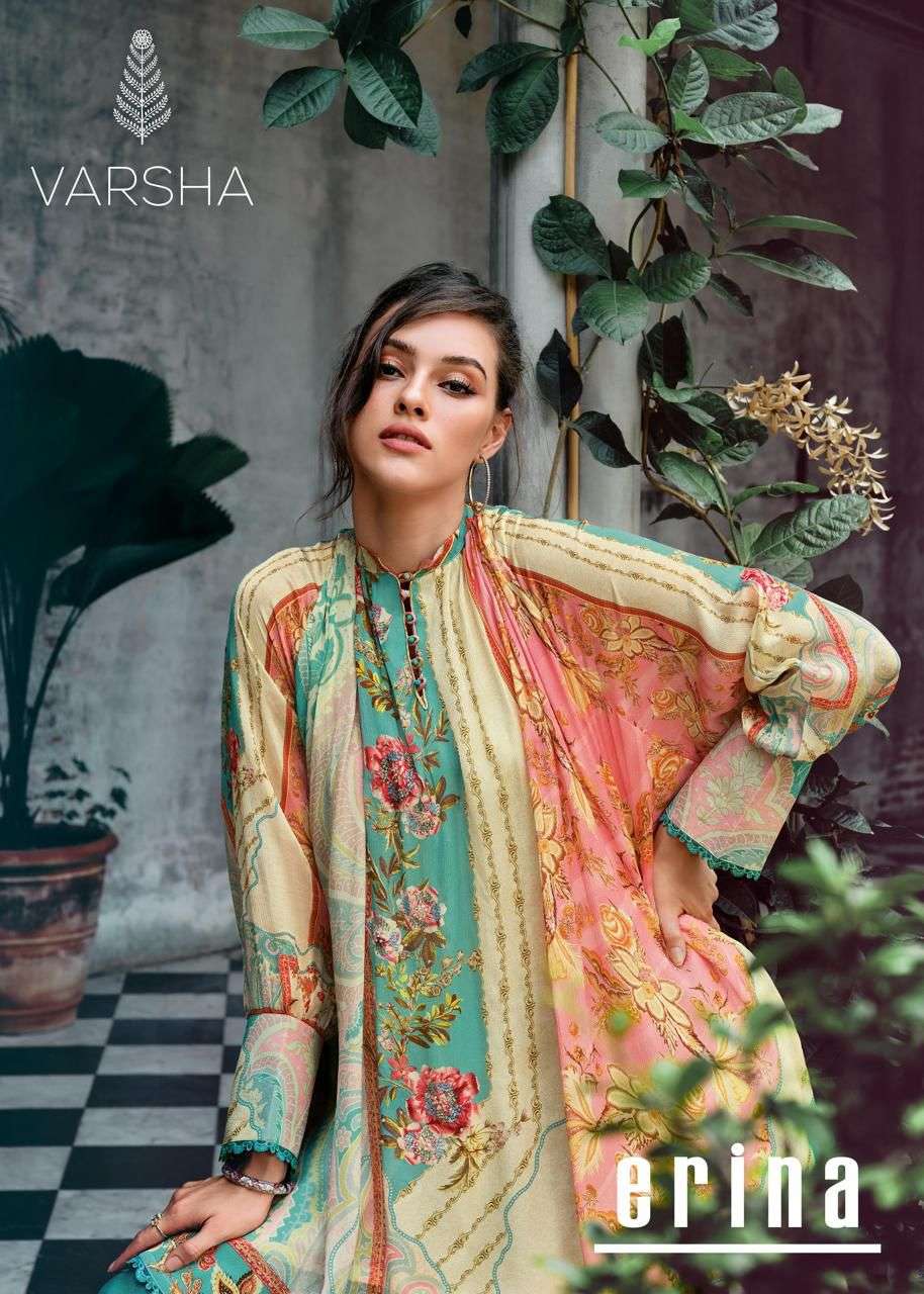 ERINA BY VARSHA 01 TO 04 SERIES VISCOSE MUSLIN PRINT WORK DRESSES