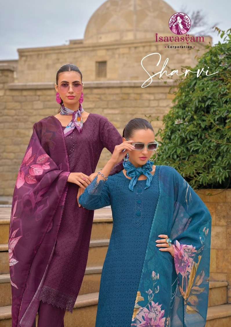 ISAVASYAM SHARVI BY AQSAWHOLESALE 1001 TO 1006 SERIES COTTON WORK READYMADE DRESSES