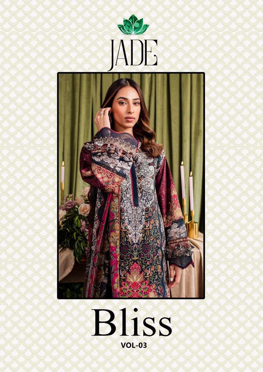 JADE BLISS VOL-3 BY NANDGOPAL PRINTS 3001 TO 3008 SERIES COTTON PRINT PAKISTANI DRESSES