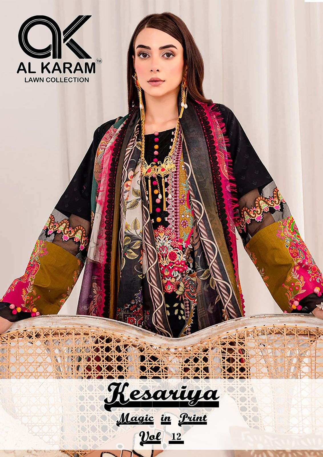 KESARIYA VOL-12 BY AL KARAM 12001 TO 12006 SERIES PURE COTTON PRINT PAKISTANI DRESSES