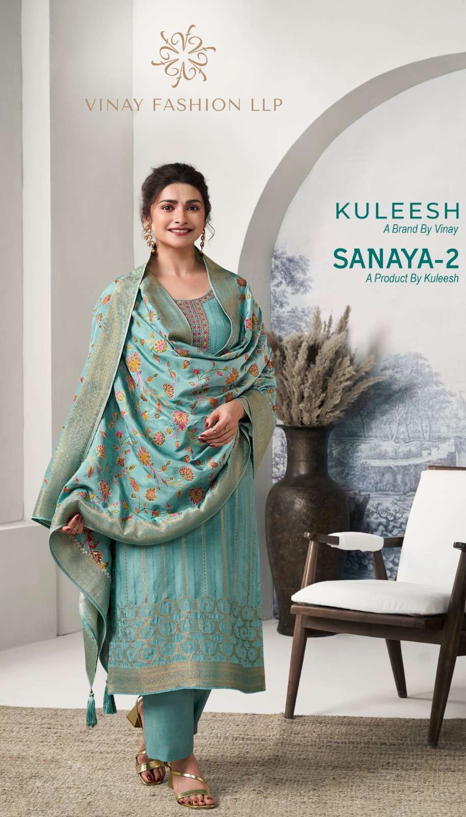 KULEESH SANAYA VOL-2 BY VINAY FASHION 67921 TO 67926 SERIES MACHLIN JACQUARD WORK DRESSES