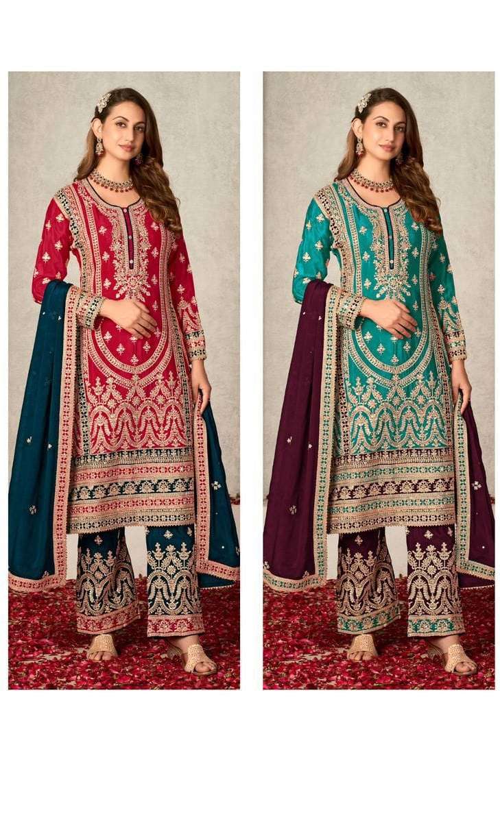 MISBAA BY ZUBEDA 1001 AND 1002 SERIES CHINON SILK HEAVY HANDWORK READYMADE DRESSES