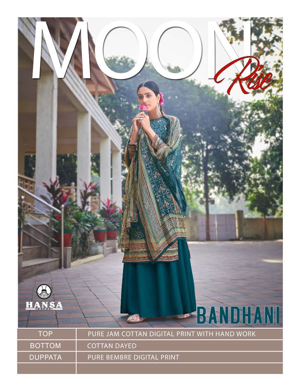 MOON RISE BANDHANI BY HANSA PRINTS 1301 TO 1306 SERIES COTTON HAND WORK DRESSES