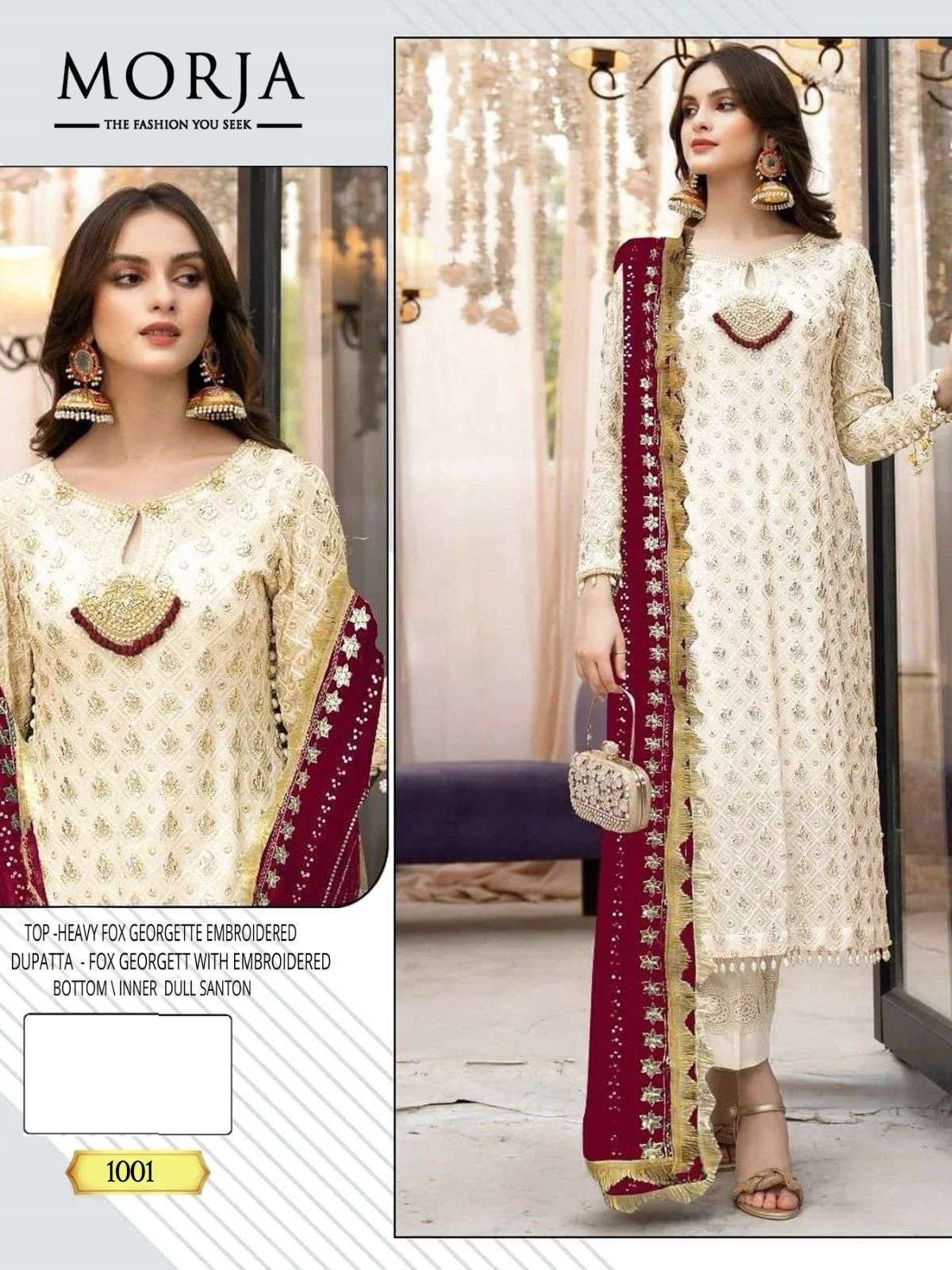 MORJA 1001 HIT DESIGN BY AQSAWHOLESALE GEORGETTE HEAVY EMBROIDERY PAKISTANI DRESS