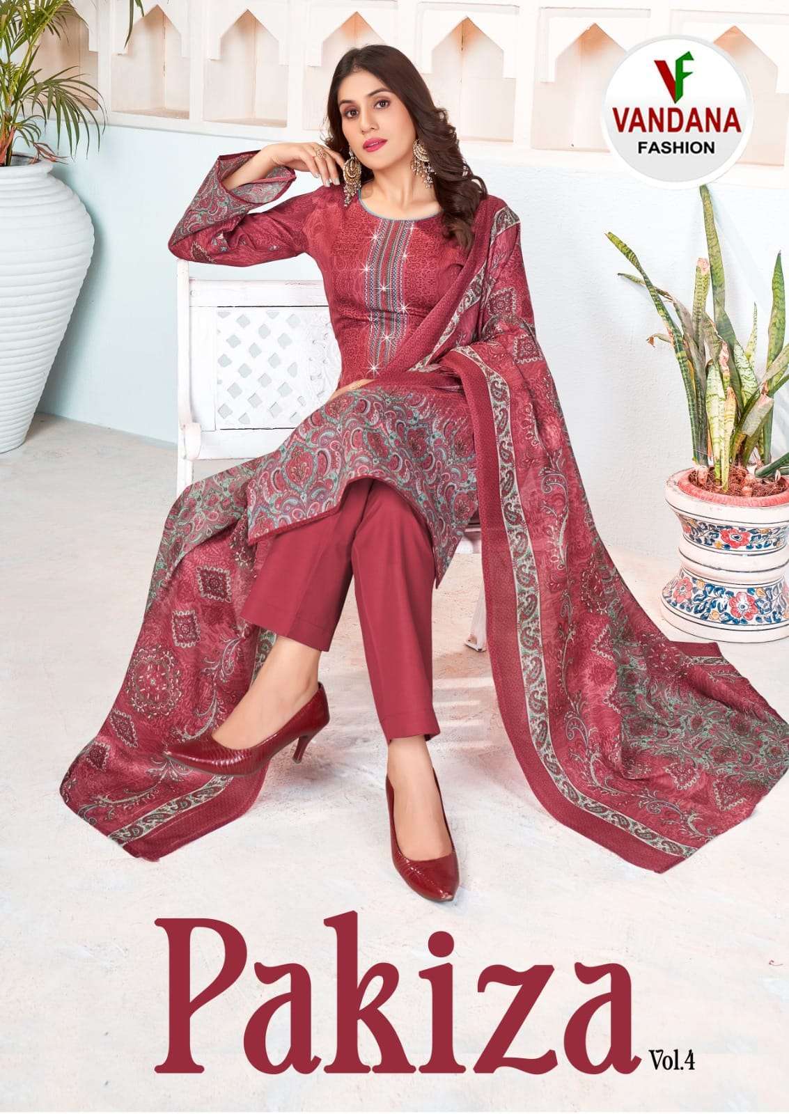 PAKIZA VOL-4 BY VANDANA FASHION 4001 TO 4010 SERIES COTTON DIAMOND WORK DRESSES