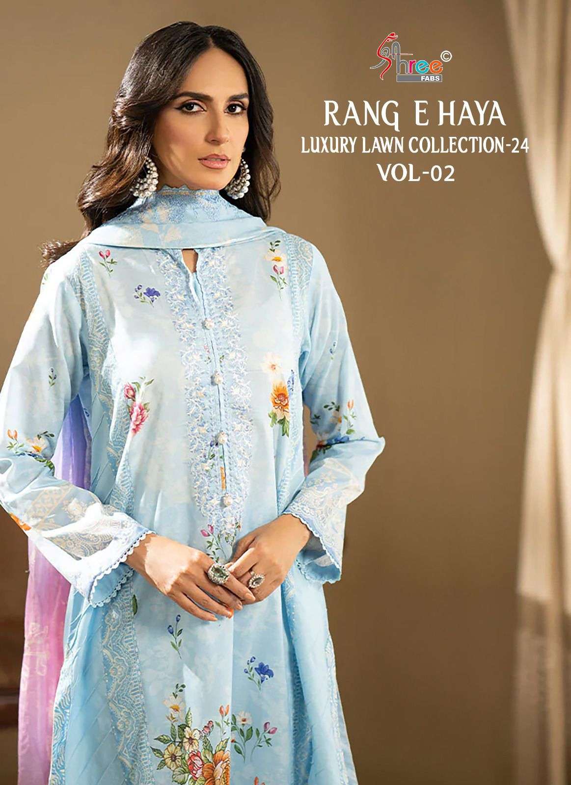 RANG E HAYA LUXURY LAWN COLLECTION-24 VOL-2 BY SHREE FABS PURE COTTON WORK PAKISTANI DRESSES