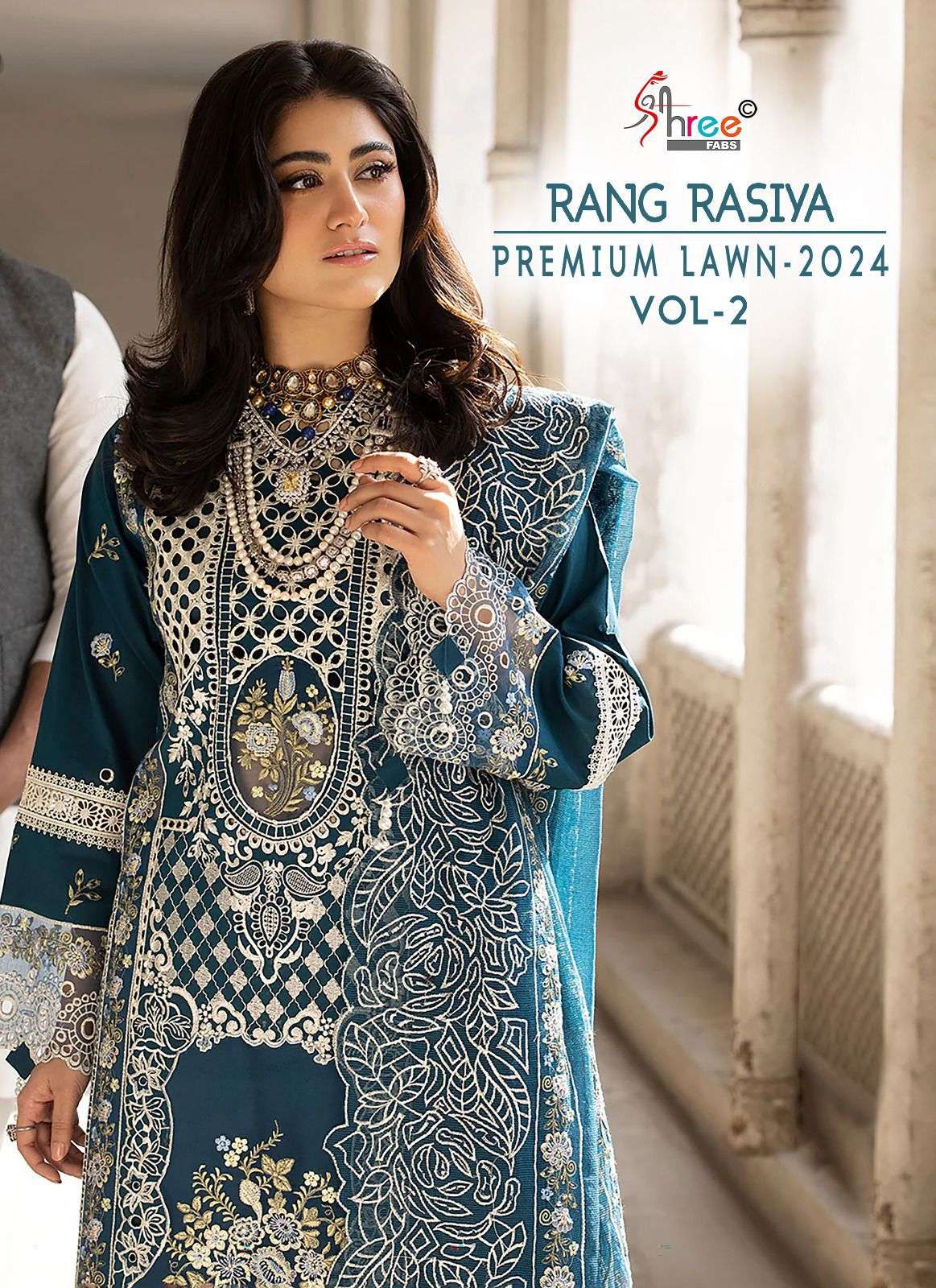 RANG RASIYA PREMIUM LAWN-2024 VOL-2 BY SHREE FABS 3605 TO 3610 SERIES COTTON WORK DRESSES