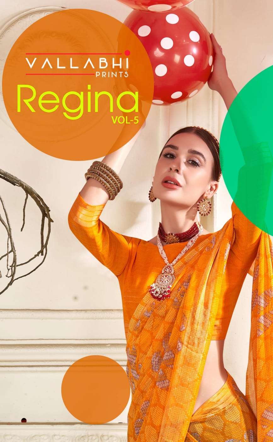 REGINA VOL-5 BY VALLABHI PRINTS 22951 TO 22956 SERIES GEORGETTE PRINT CASUAL SAREES