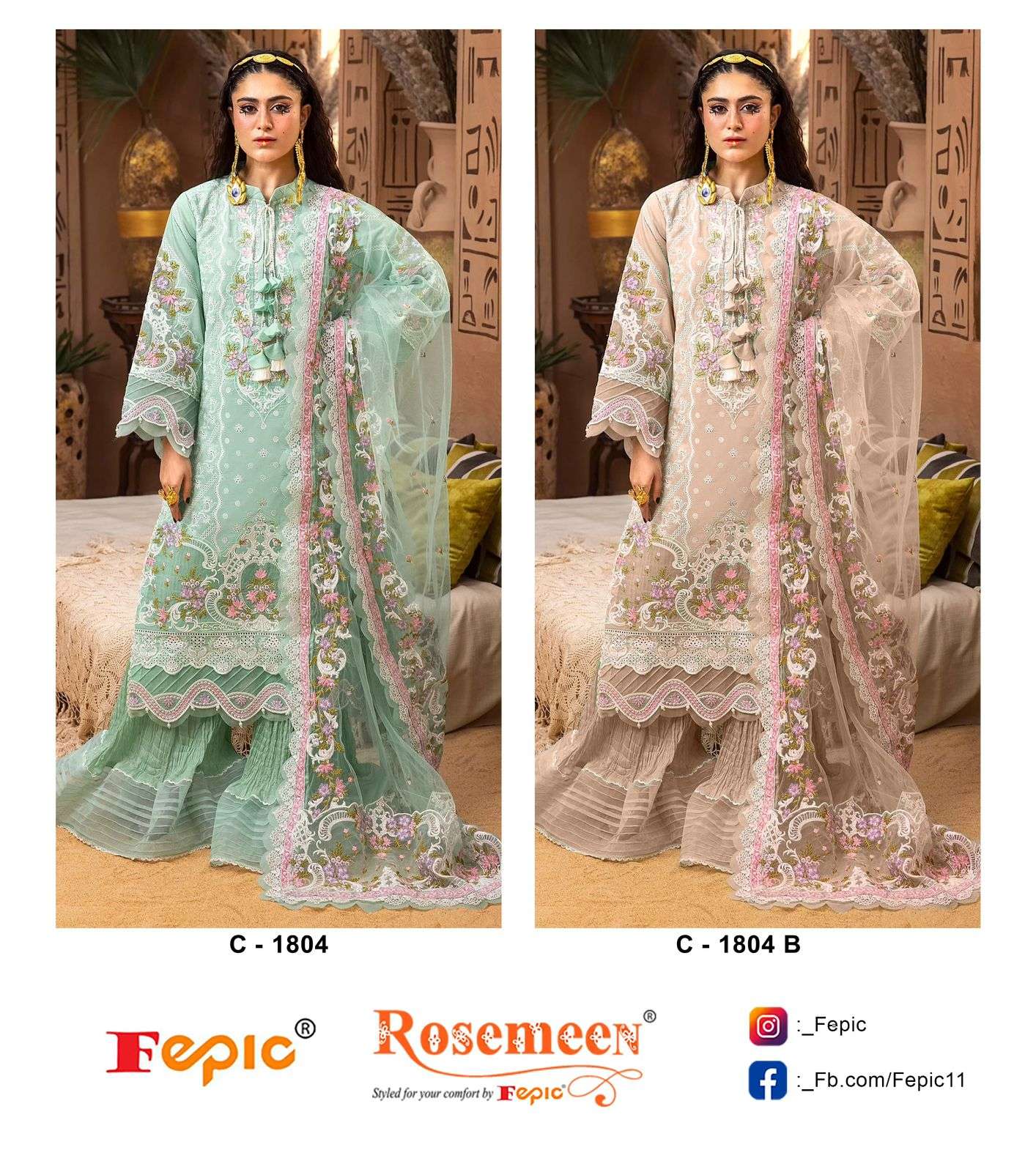 ROSEMEEN 1804-A AND 1804-B SERIES BY FEPIC PURE COTTON HEAVY WORK DRESSES