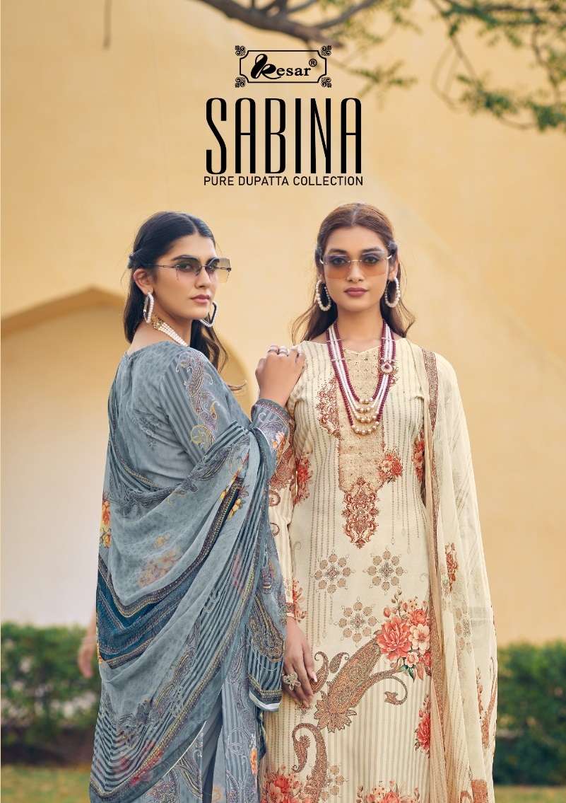 SABINA BY KESAR 219001 TO 219006 SERIES PURE JAAM COTTON PRINT WORK DRESSES