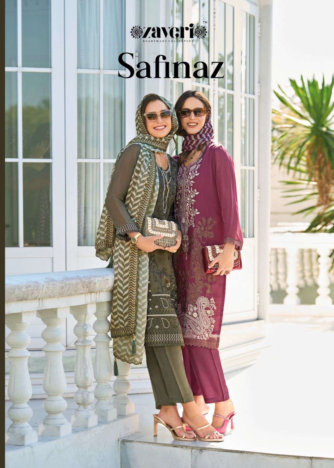 SAFINAZ BY ZAVERI 1284 TO 1286 SERIES SOFT ORGANZA PRINT WORK READYMADE DRESSES