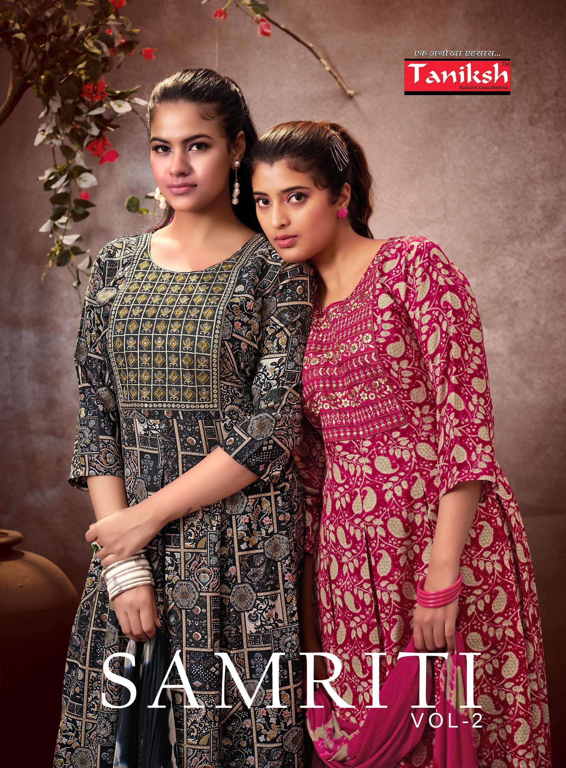 SAMRITI VOL-2 BY TANIKSH 2001 TO 2008 SERIES RAYON WORK READYMADE DRESSES