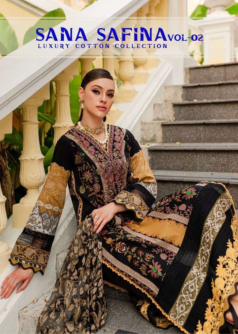 SANA SAFINA VOL-2 BY AQSAWHOLESALE 201 TO 206 SERIES COTTON PRINT PAKISTANI DRESSES