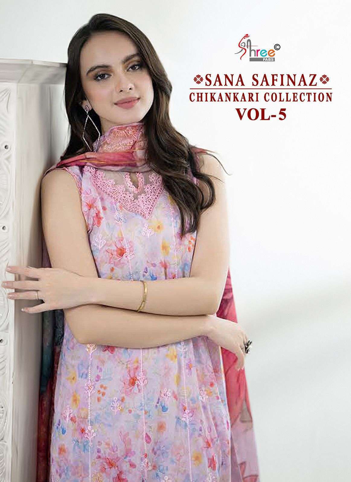 SANA SAFINAZ CHIKANKARI COLLECTION VOL-5 BY SHREE FABS 3541 TO 3546 SERIES PAKISTANI DRESSES