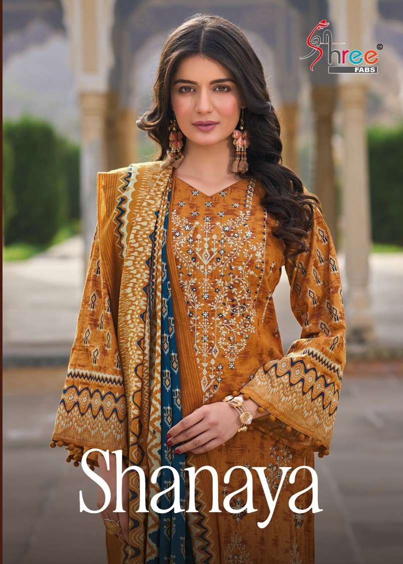 SHANAYA BY SHREE FABS 1001 TO 1005 SERIES PURE COTTON PRINT EMBROIDERY WORK DRESSES