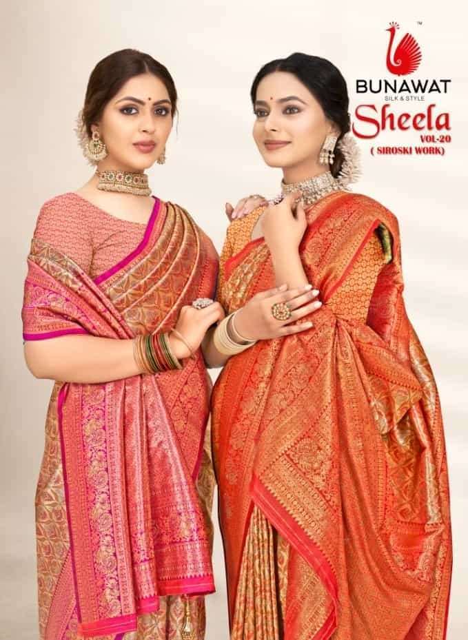 SHEELA VOL-20 BY BUNAWAT 1001 TO 1004 SERIES BANARASI SILK FESTIVE WEAR SAREES