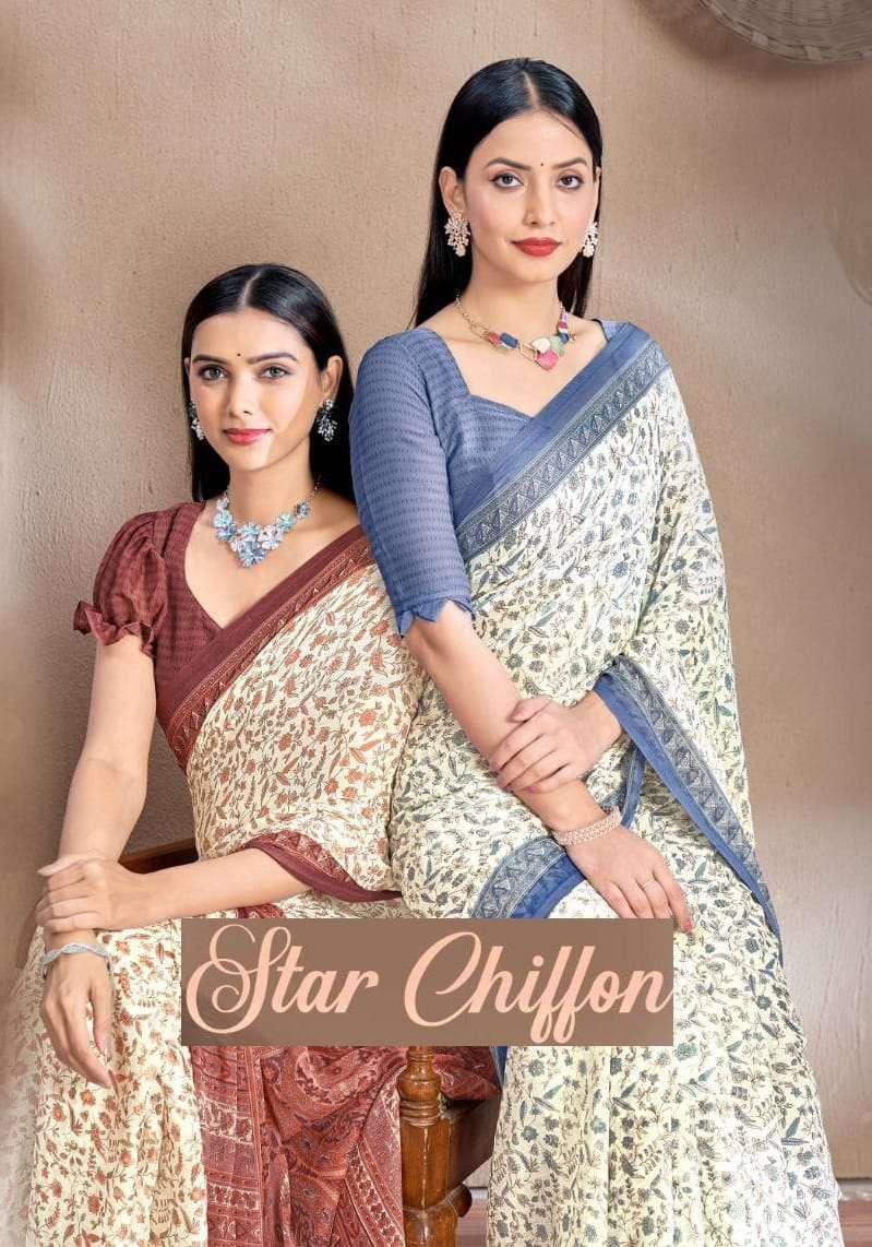 STAR CHIFON VOL-161 BY RUCHI SAREES 34901 TO 34903 SERIES CHIFFON PRINT WORK SAREES