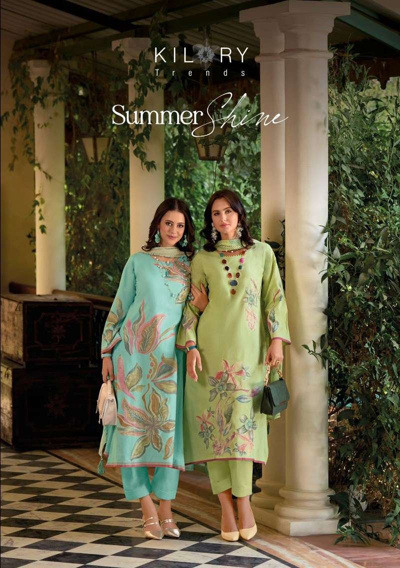 SUMMER SHINE BY KILORY TRENDZ 1031 TO 1036 SERIES LAWN COTTON PRINT WORK DRESSES