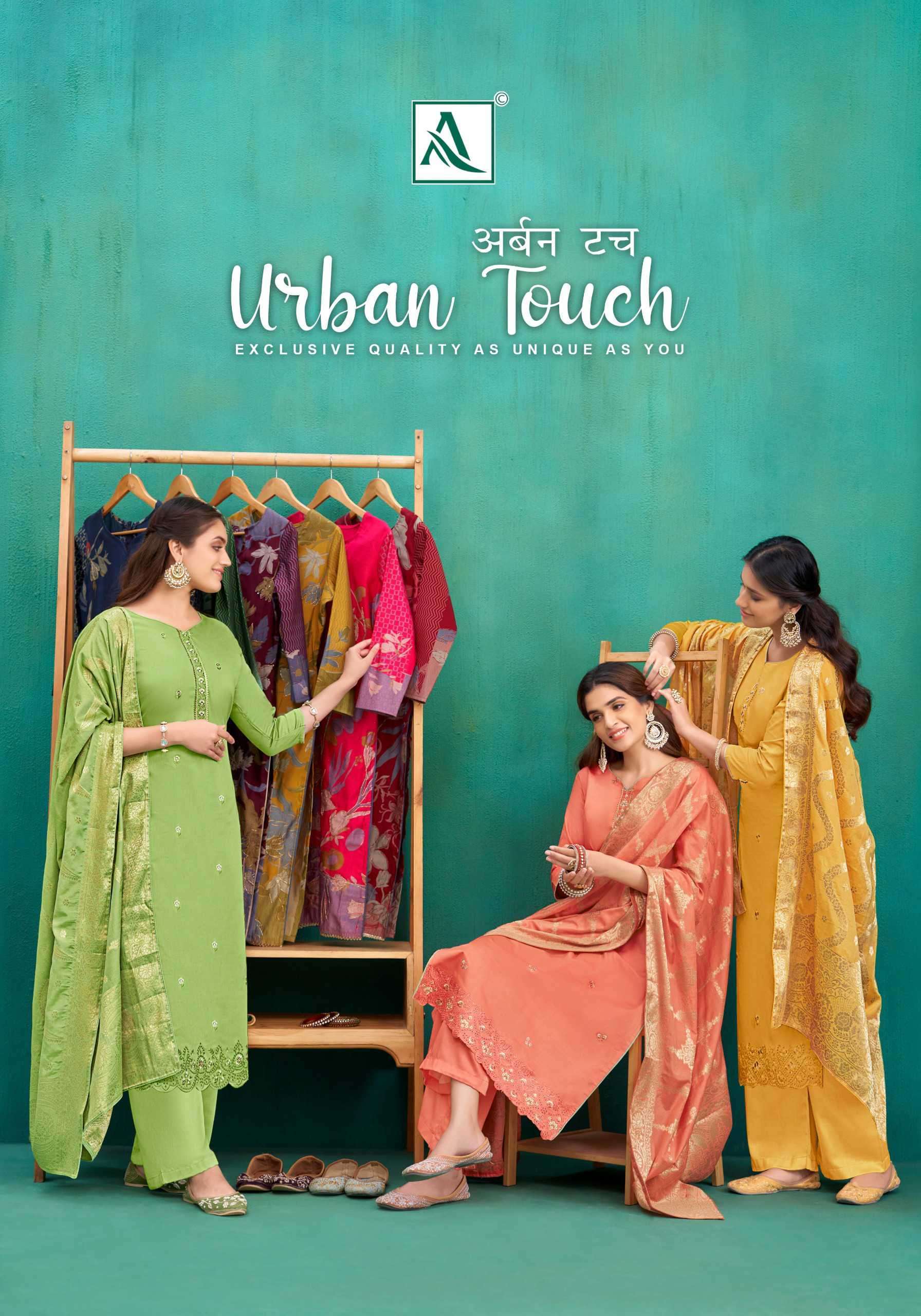 URBAN TOUCH BY ALOK SUIT 1522-001 TO 1522-006 SERIES JAAM COTTON EMBROIDERY WORK DRESSES