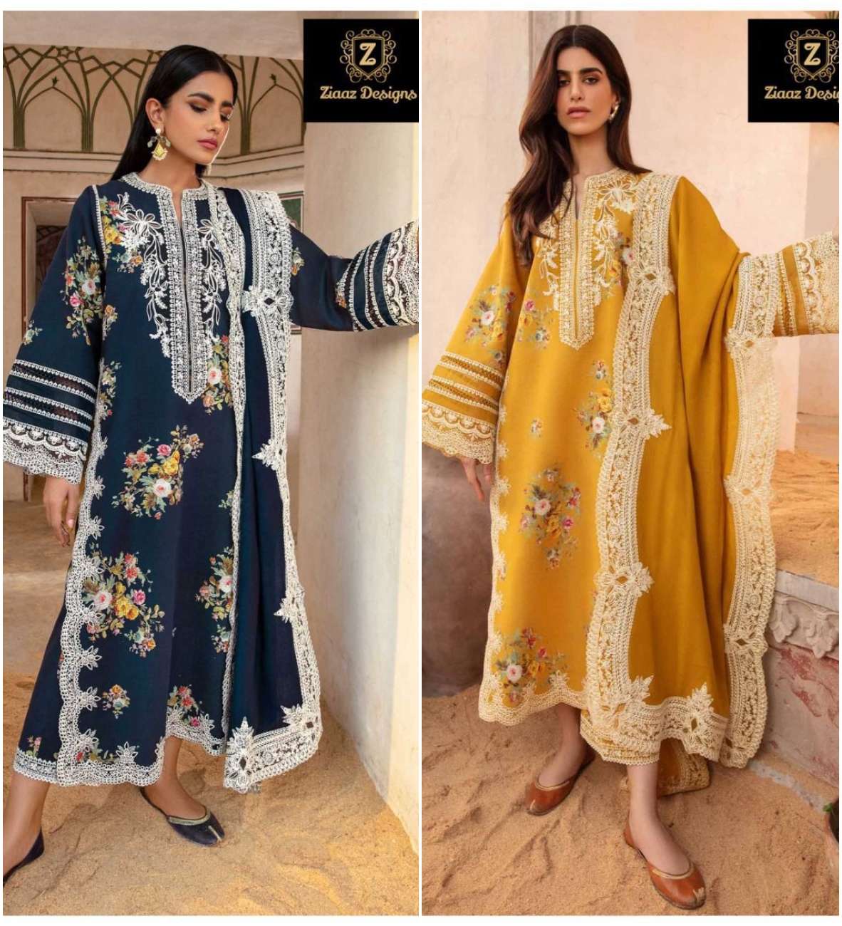 Z-541 NX BY ZIAAZ DESIGNS RAYON COTTON HEAVY EMBROIDERY WORK PAKISTANI DRESSES