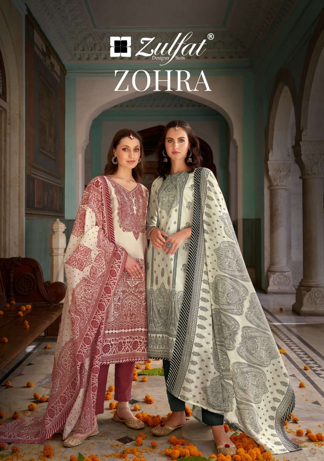 ZOHRA BY ZULFAT 547-001 TO 547-008 SERIES PURE COTTON PRINT DRESSES