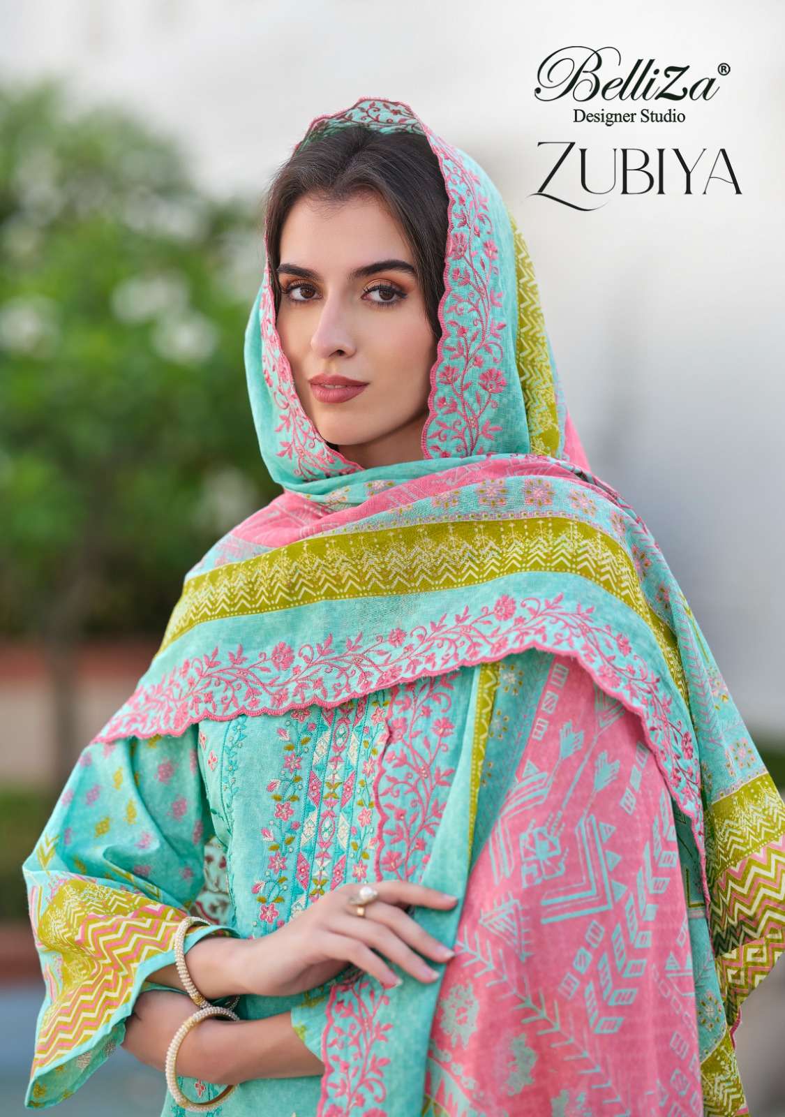 ZUBIYA BY BELLIZA 923-001 TO 923-008 SERIES PURE COTTON PRINT WORK PAKISTANI DRESSES