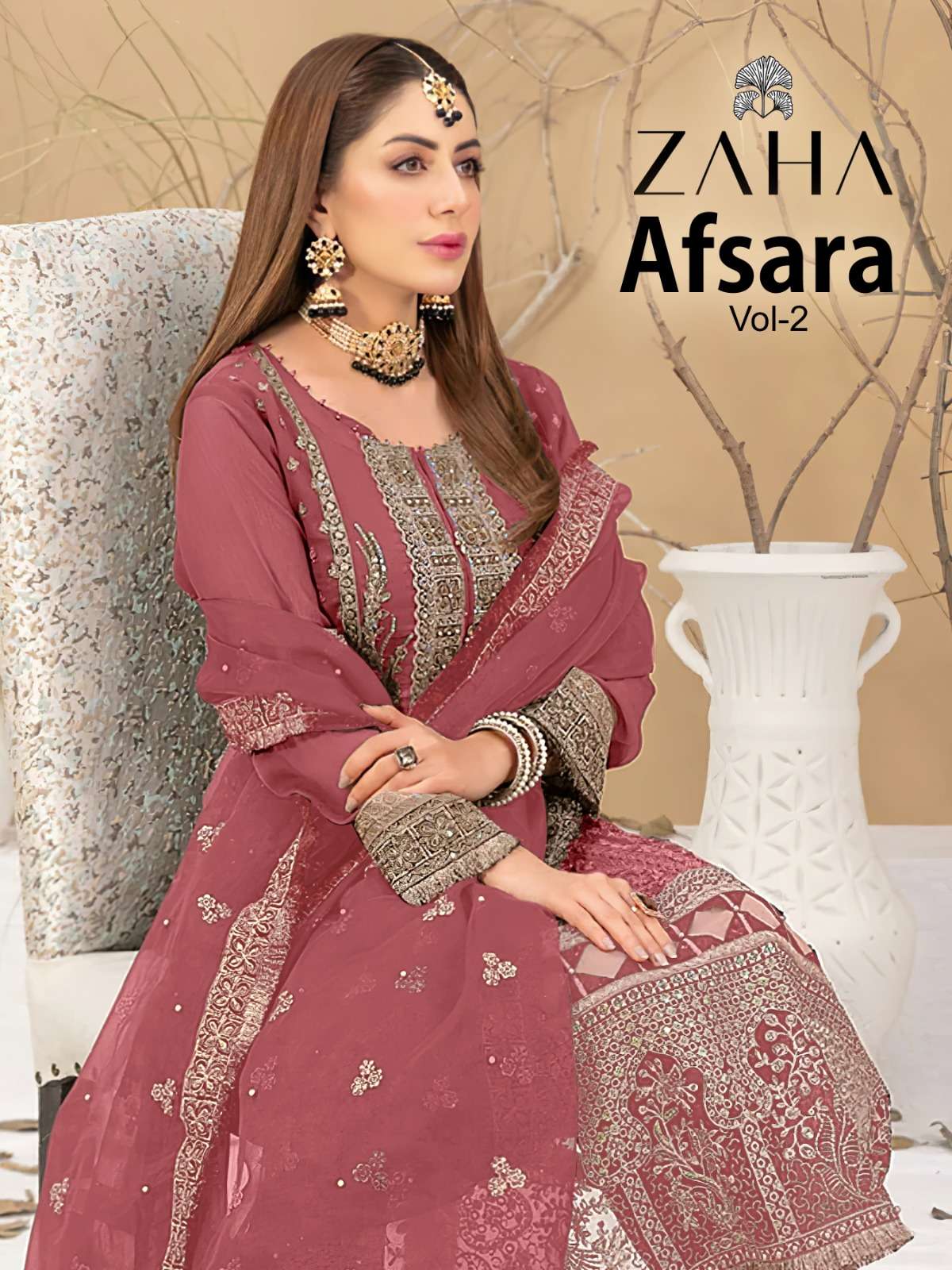 AFSARA VOL-2 BY ZAHA 10292-A TO 10292-D SERIES GEORGETTE EMBROIDERY WORK DRESSES