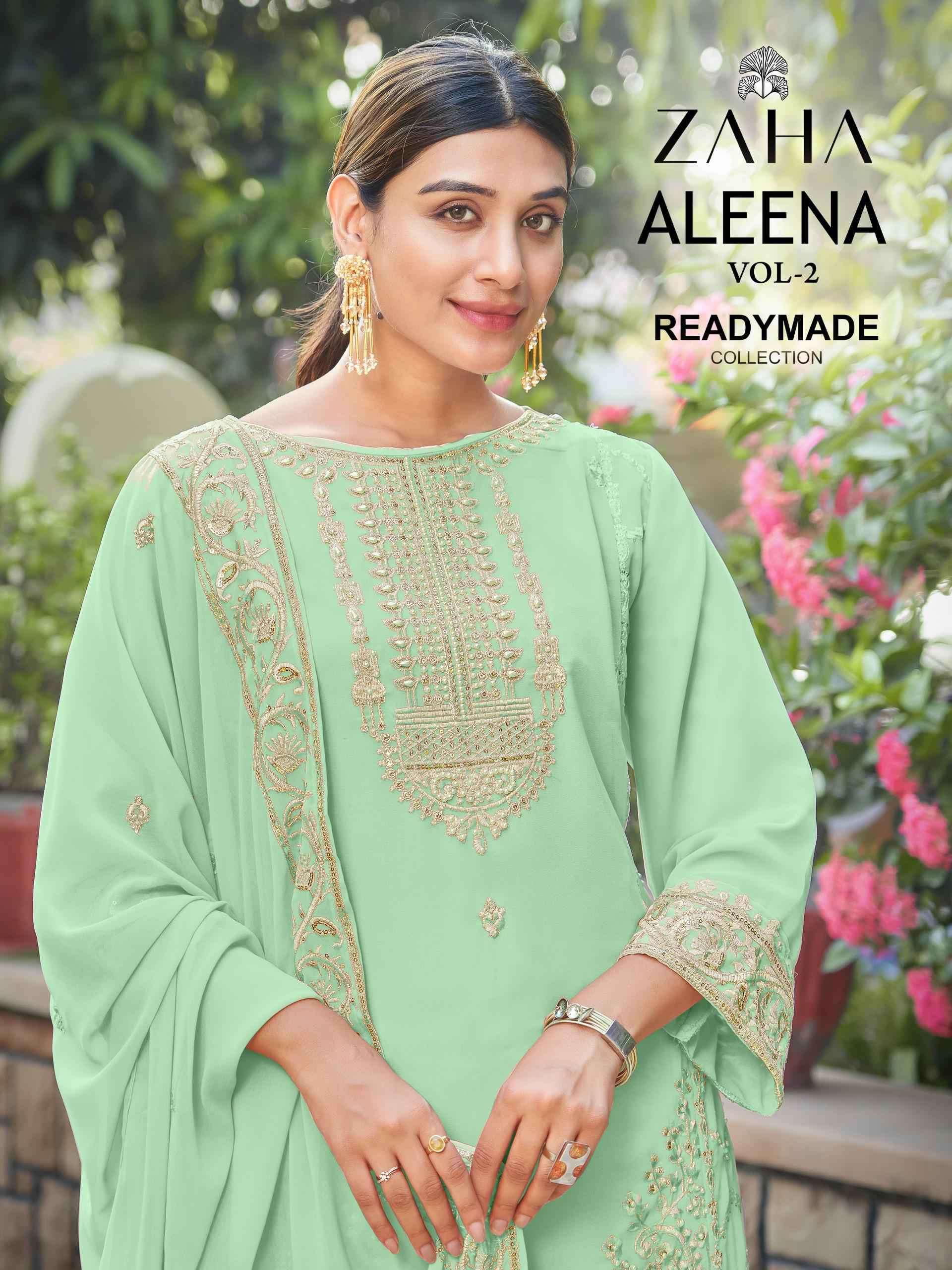 ALEENA VOL-2 BY ZAHA 10353-A TO 10353-D SERIES FAUX GEORGETTE WORK READYMADE DRESSES