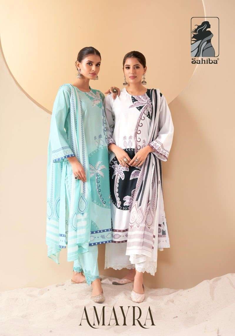 AMAYRA BY SAHIBA 512 TO 546 SERIES PURE COTTON PRINT HAND WORK DRESSES