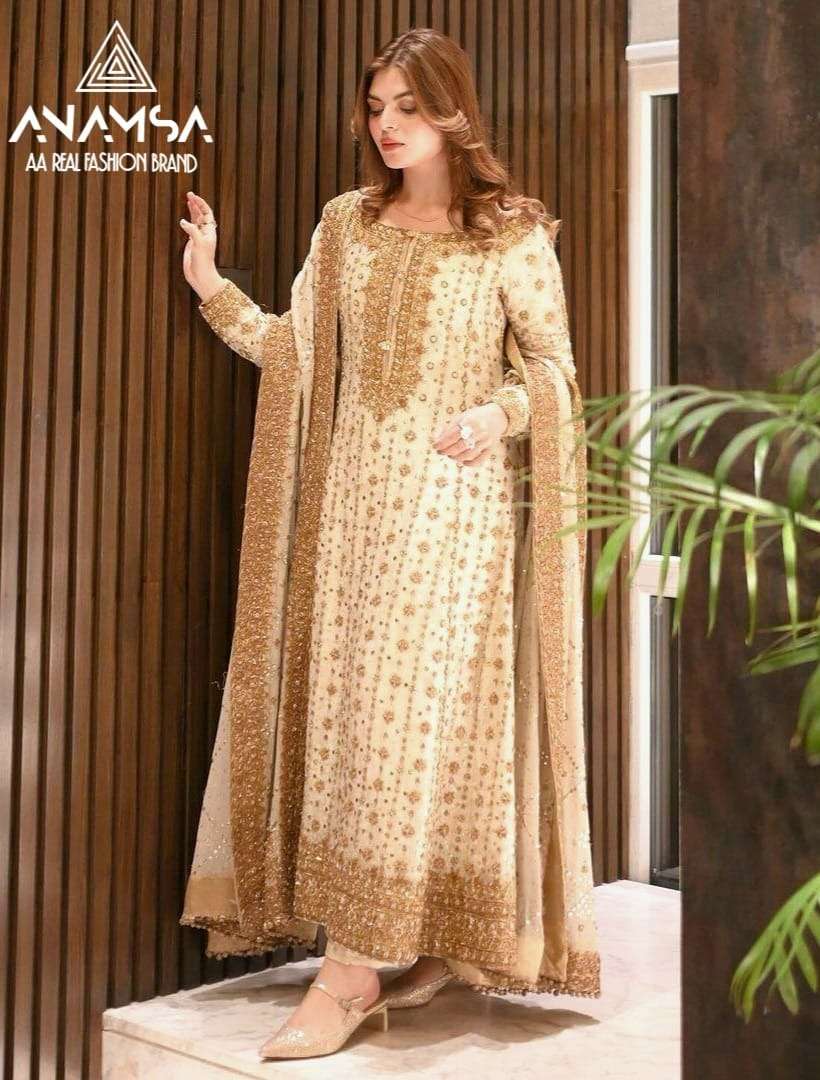 ANAMSA 443 HIT DESIGN BY ANAMSA PURE FAUX GEORGETTE WORK PAKISTANI DRESS